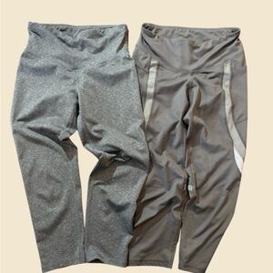 Champion XS Leggings Lot of 2 Gray & Charcoal High Waist Compression Athletic